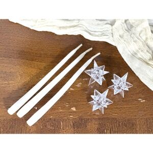 3 1" Rosenthal 9 pt Crystal Star Single Light candlestick Candle‎ Holders linie